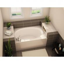 Aker 141081-L-058-007 - OVA-4260 60 in. x 42 in. Oval Alcove Bathtub with Left Drain in Biscuit