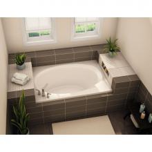 Aker 141095-L-058-002 - OVF-4260 60 in. x 42 in. Oval Drop-in Bathtub with Left Drain in White