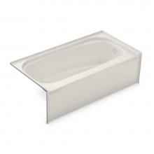 Aker 142009-000-007-585 - TOF-3060 AFR AcrylX Alcove Right-Hand Drain Bath in Biscuit