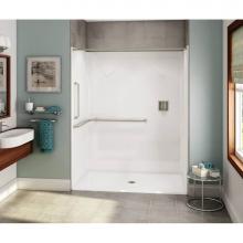 Aker 141465-L-000-015 - OPS-6036-RS AcrylX Alcove Center Drain One-Piece Shower in Black - ANSI Grab Bar