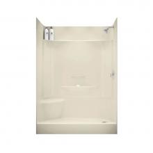 Aker 142037-000-004-595 - KDS 3060 AFR AcrylX Alcove Left-Hand Drain Four-Piece Shower in Bone
