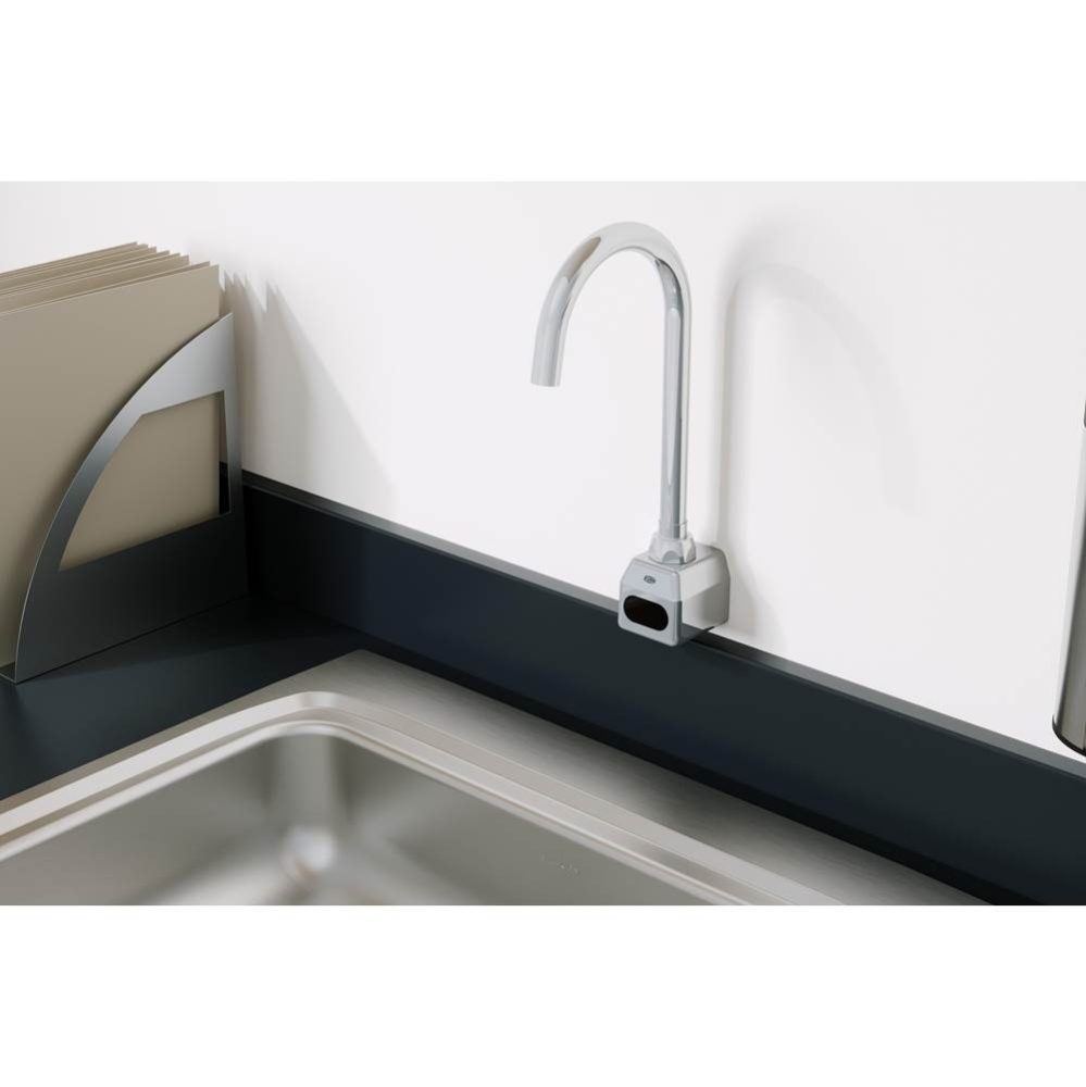 1.5 Gpm Aquasense Wall Mount 5-3/8 In. Gooseneck Sensor Faucet W/Gear-Driven Ceramic Cartridge, Hy