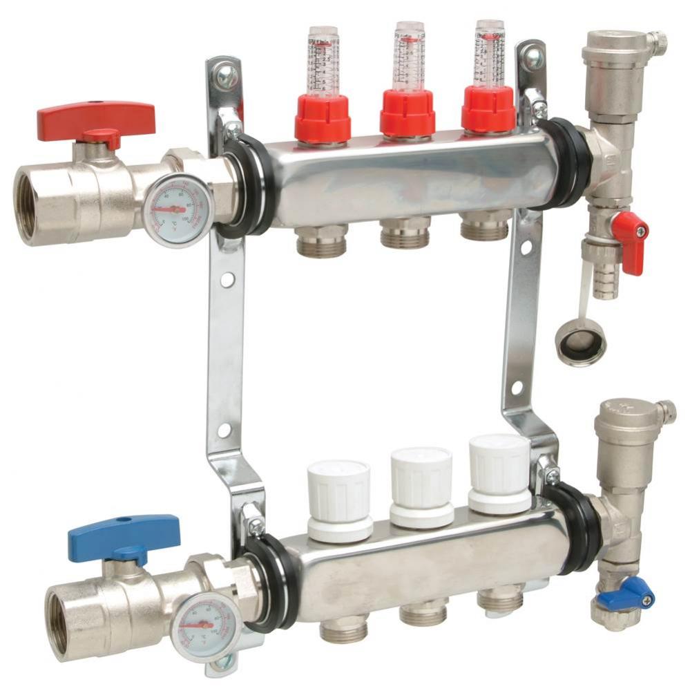 8 Ports with GPM Flow Meter and Bracket