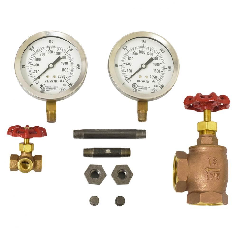 2'' drain valve nipples, gauges, for 4'', 6'', 8'', 10”