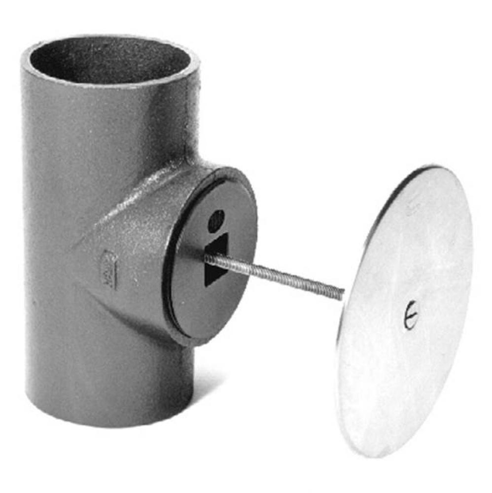 Z1446  Cleanout w/ Round Wall Access Cover, 3'' No-Hub Outlet and Bronze Plug