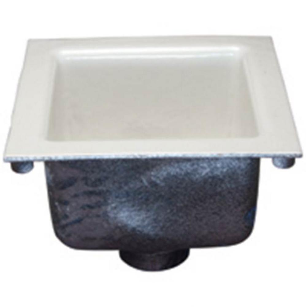 12'' Sq X 6'' Ni Brz A.R.E. Floor Sink, 4'' NH Outlet w/ Full Grate