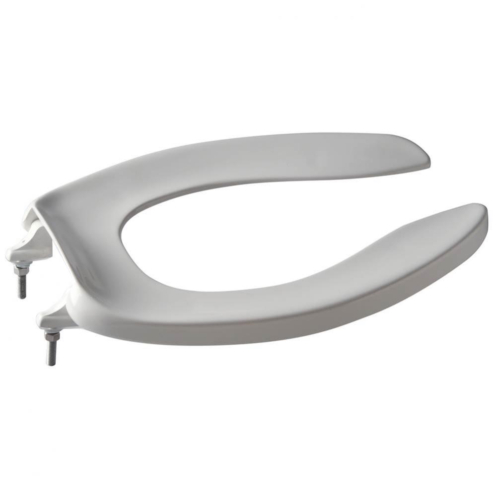 (k) White open front toilet seat less cover, Elongated