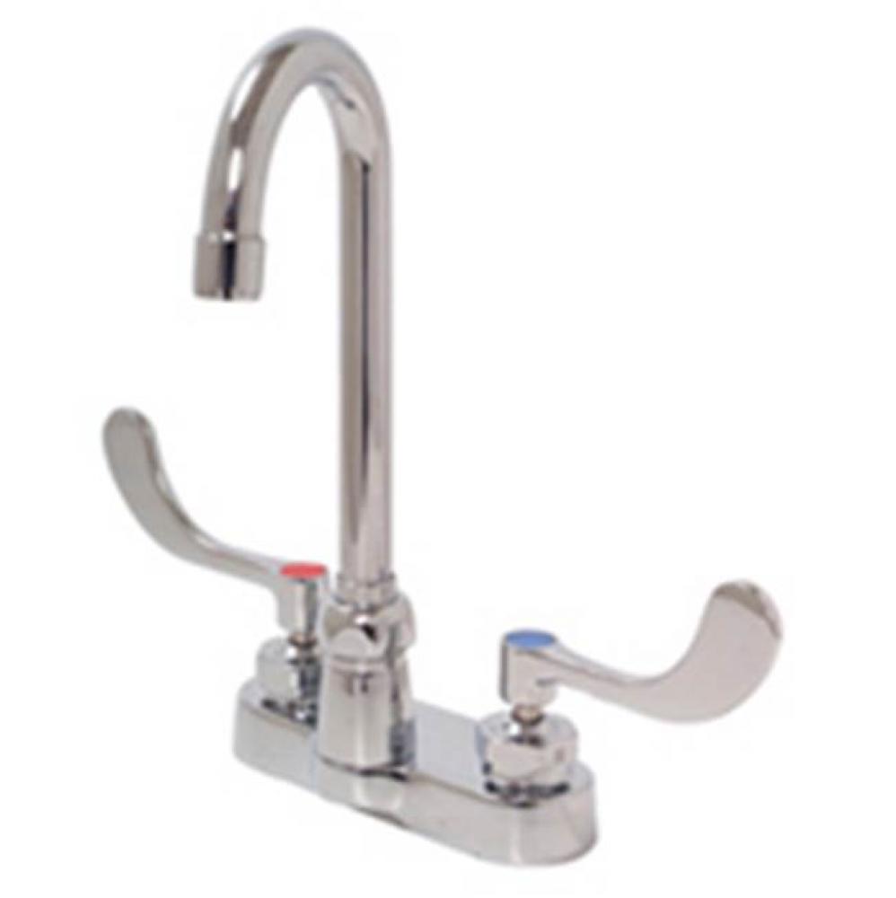 FAUCET (-XL), 4'' CENTERSET, 'A' SPOUT, -4 HANDLE (LEAD FREE)