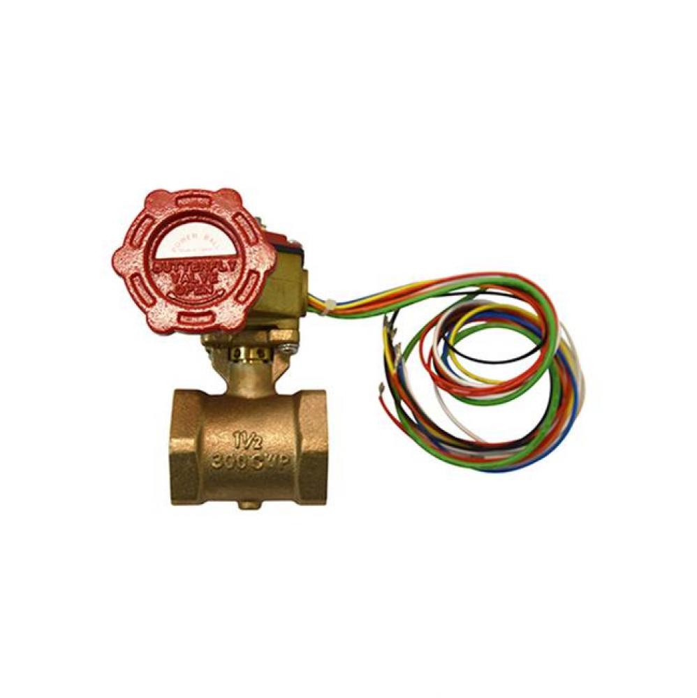 1-1/4'' Fire Butterfly valve, brass, threaded, w/supervisory switch