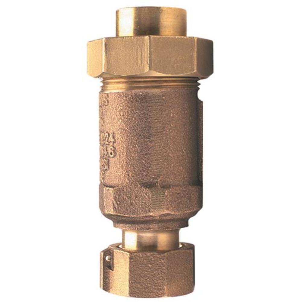 Dual Check Valve, Lead-Free, Union Female Meter x Union MNPT