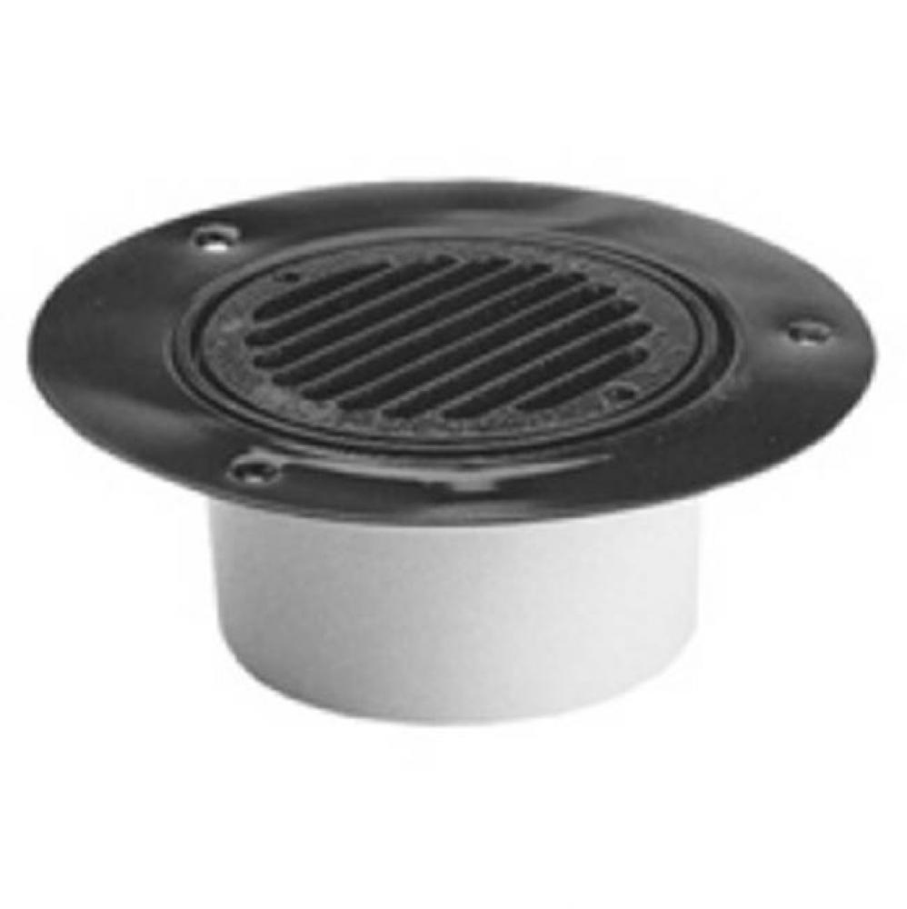 FD2240 4'' NH Wood Deck Drain w/ Nickel Top