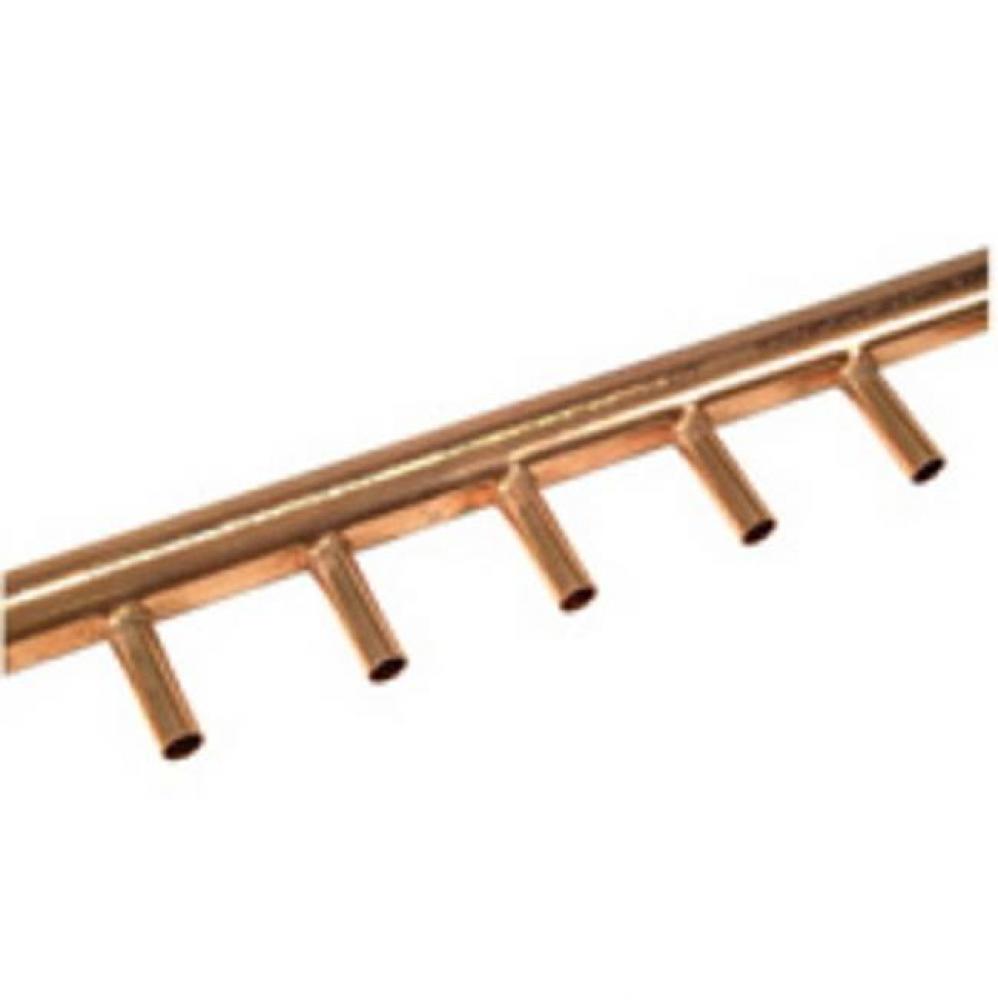Copper Manifold Header - 1-1/2''  Header with 12 - 3/4'' Outlets