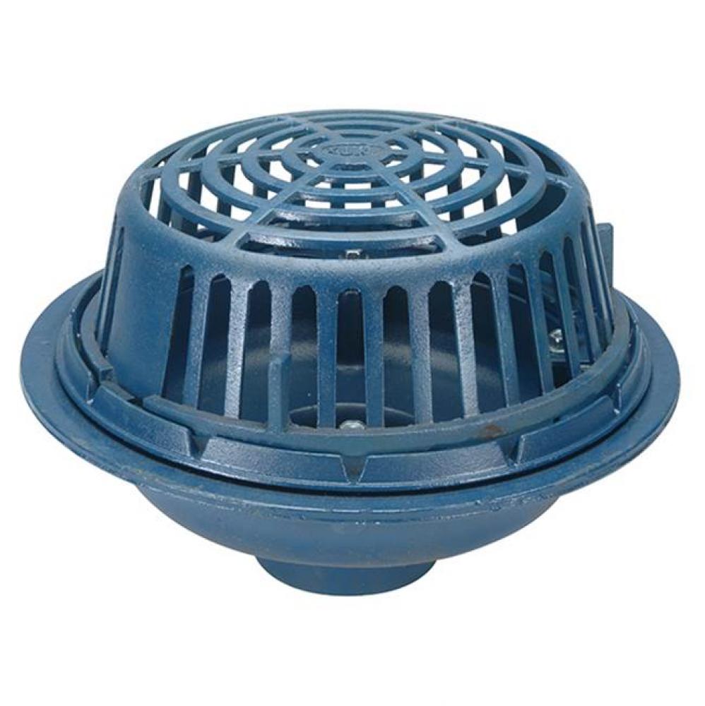 15'' Dia Roof Drain w/ Poly-Dome-Deck Clamp-Adj Ext-Sump Receiver-4'' Internal