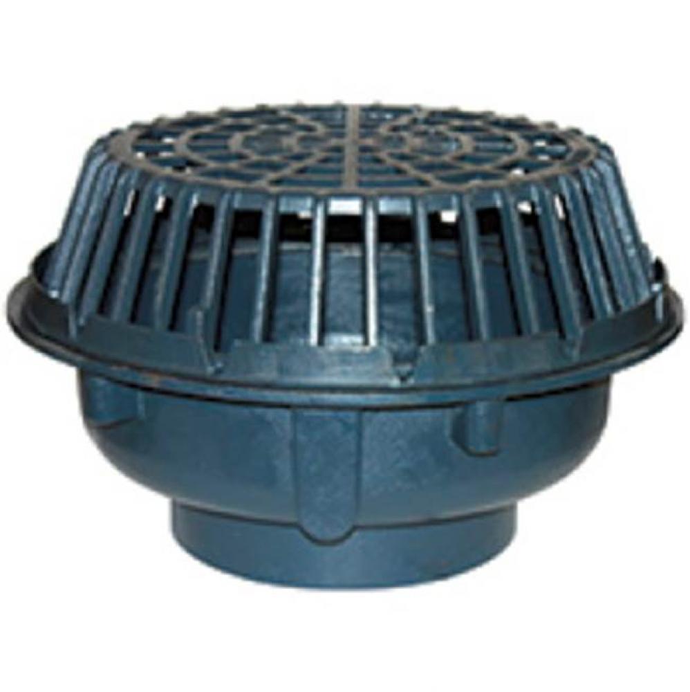 Z101 20'' High Cap Roof Drain w/ Cast Iron Body w/8''NH Outlet, Low Slhtte Dom