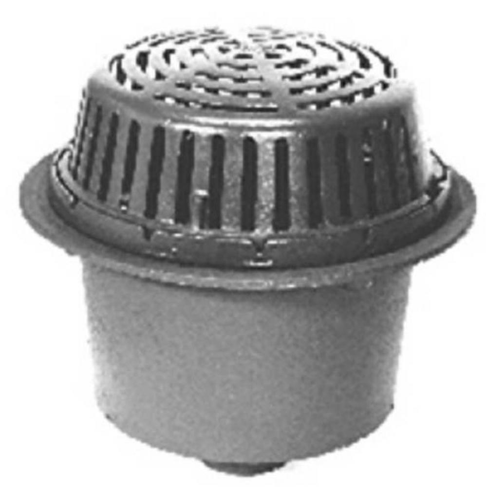 15'' Dia Deep Sump Roof Drain w/ CI Dome-Deck Clamp
