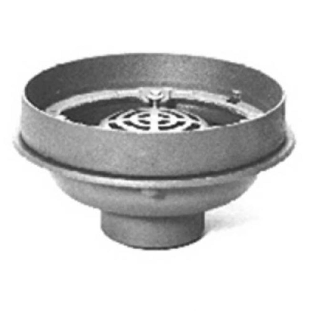 12'' Dia Deck Receptor Drain w/ Aluminum Dome