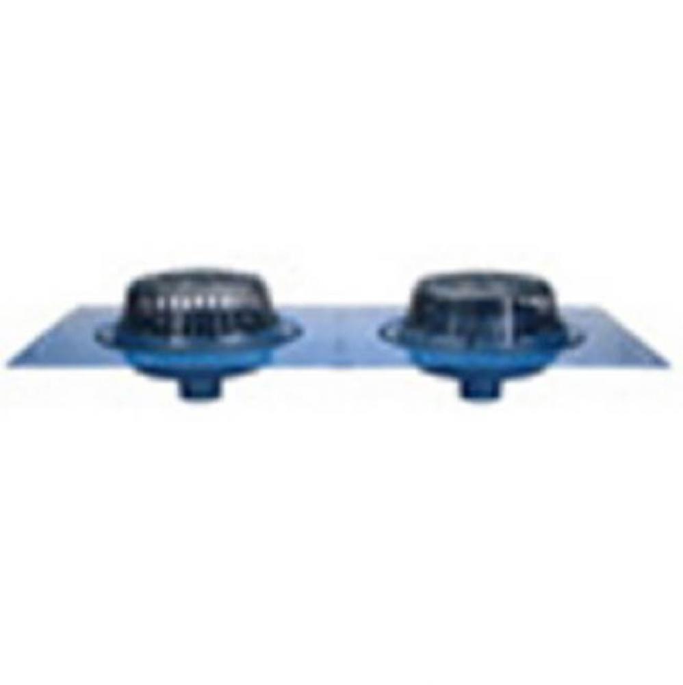 15'' Dia Combination Overflow RD w/ CI Dome-Adjustable Extension