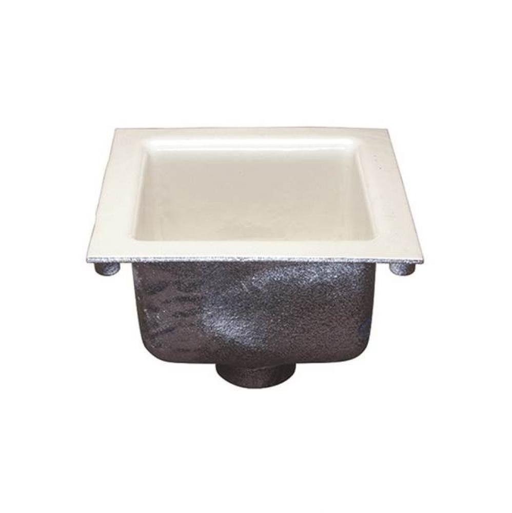 12''Sq X 6'' CI A.R.E. Floor Sink w/ Half Grate-Alum Bucket