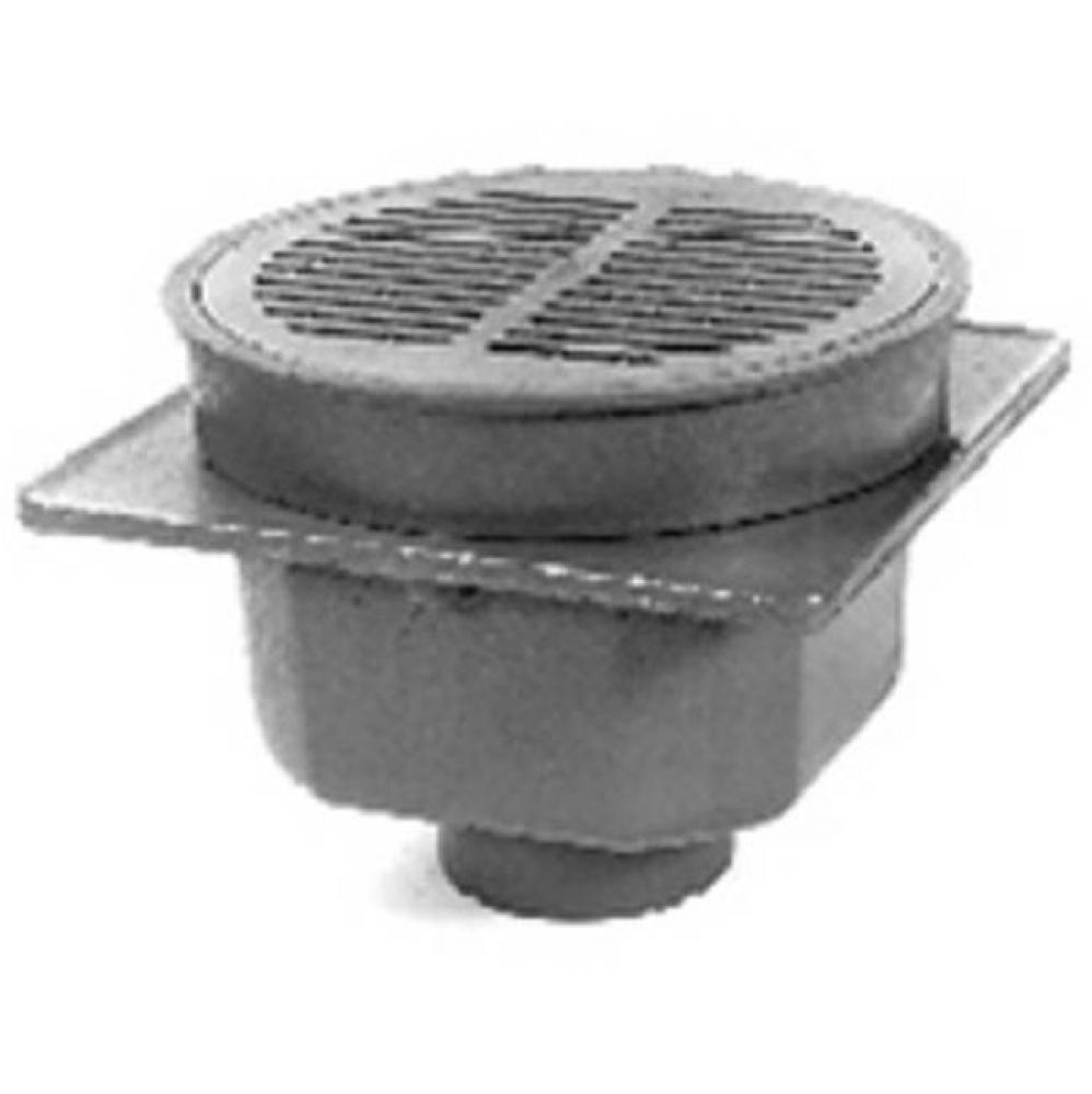 12'' Dia Heavy Duty Area Drain w/ Polished Nickel Grate