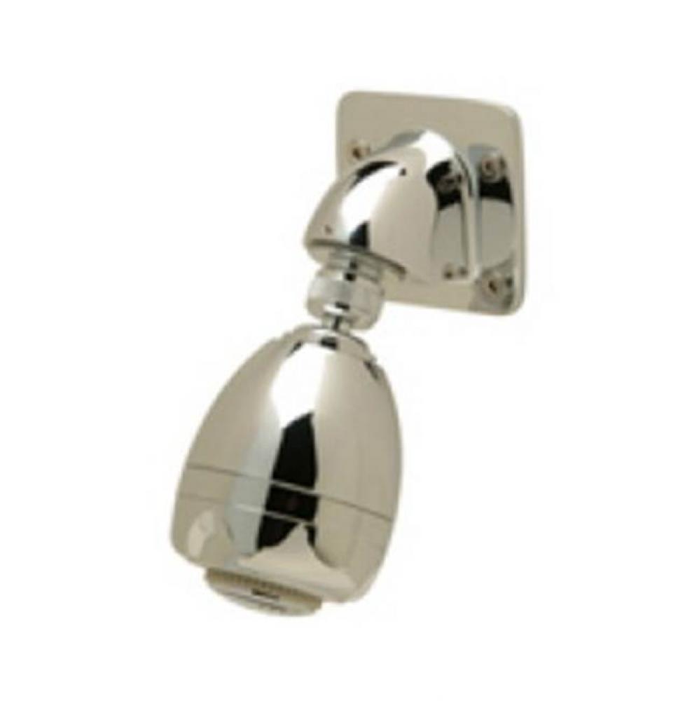 Institutional Shower Head, 1.50 Gpm Flow W/Adjustable Spray & Anchor Plate