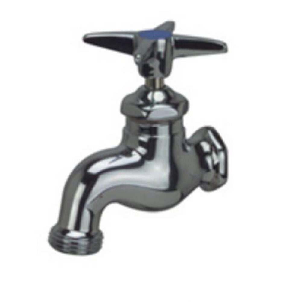 1/2'' MALE INLET HOSE END WALL FAUCET W/3'' DIA FOUR ARM HANDL
