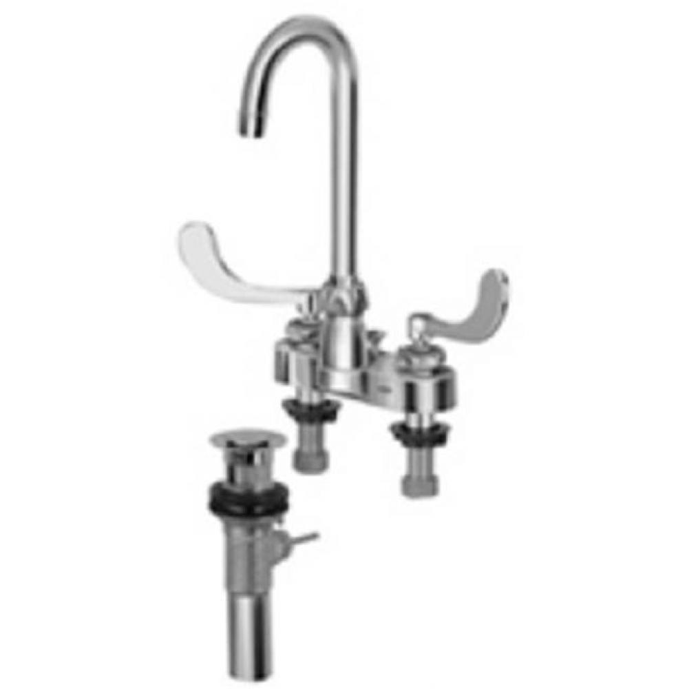 FAUCET (-XL), 4'' CENTERSET, 'A' SPOUT, -4 HANDLE (LEAD FREE)