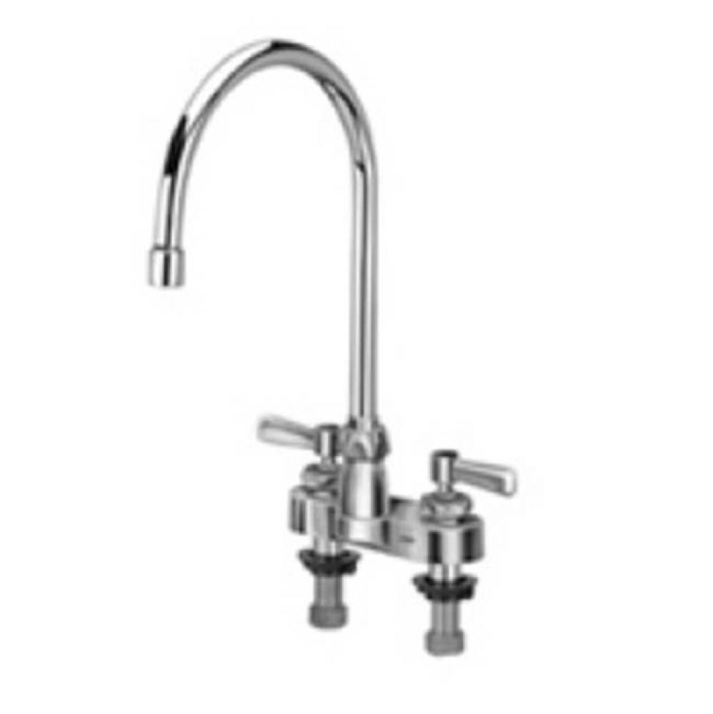 -XLCENTERSET FAUCET W/8'' GOOSENECK SPOUT & 2-1/2'' LEVER HDLS' 4F&ap
