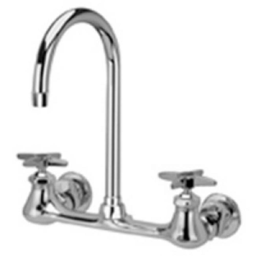 Wall Mnt Sink Fct 5-3/8'' Gsnck Spt VP 4-Arm Hndl, 0.5GPM Aer