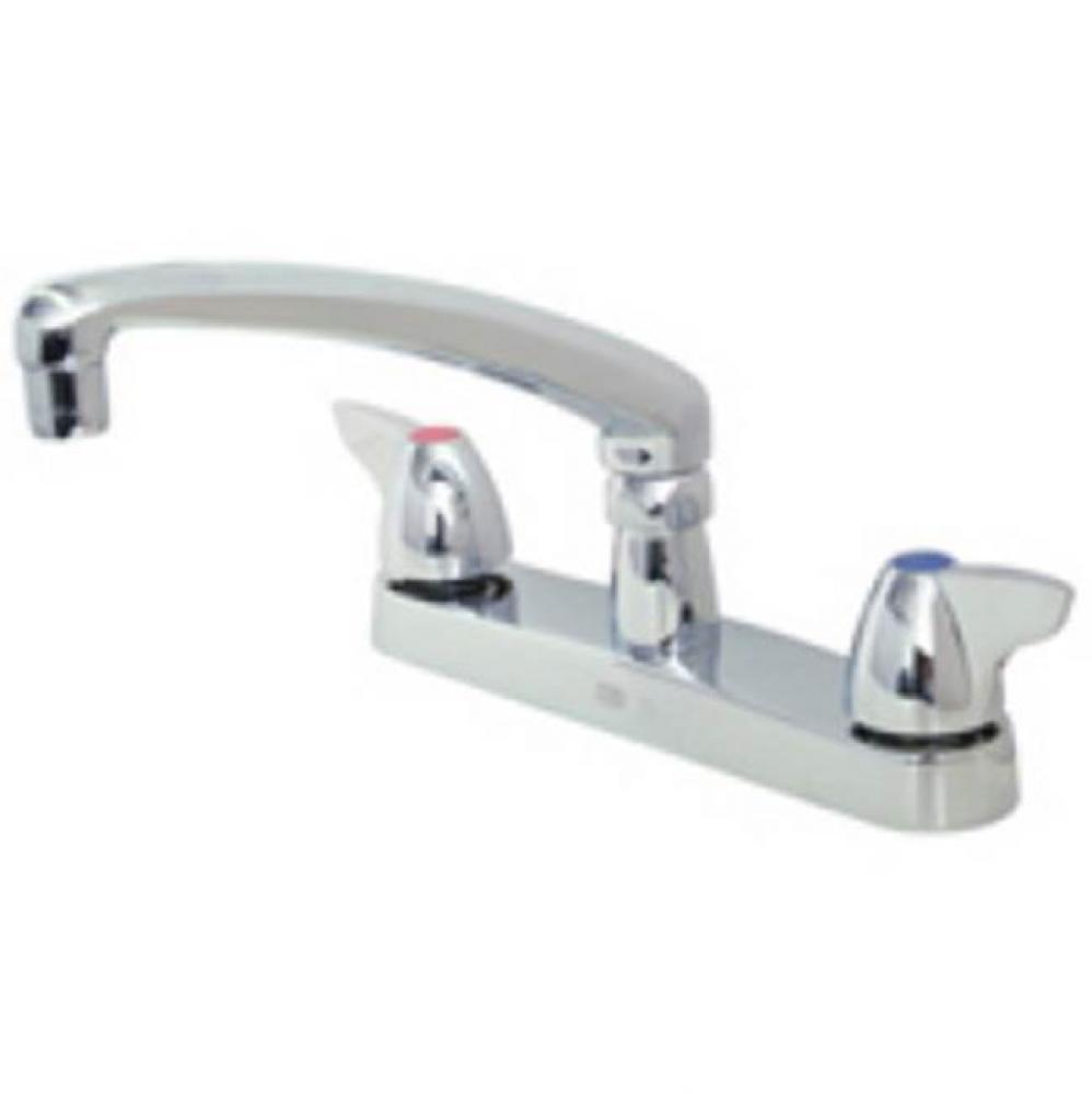 KITCHEN SINK FAUCET W/ 8'' CAST SPOUT, 2'' DOME LEVER HANDLES ''4F&a