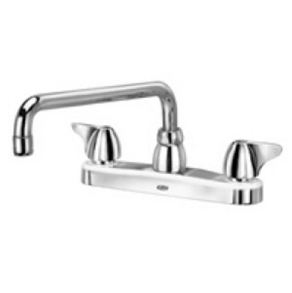 AquaSpec® kitchen sink faucet with 12'' tubular spout and dome lever handles