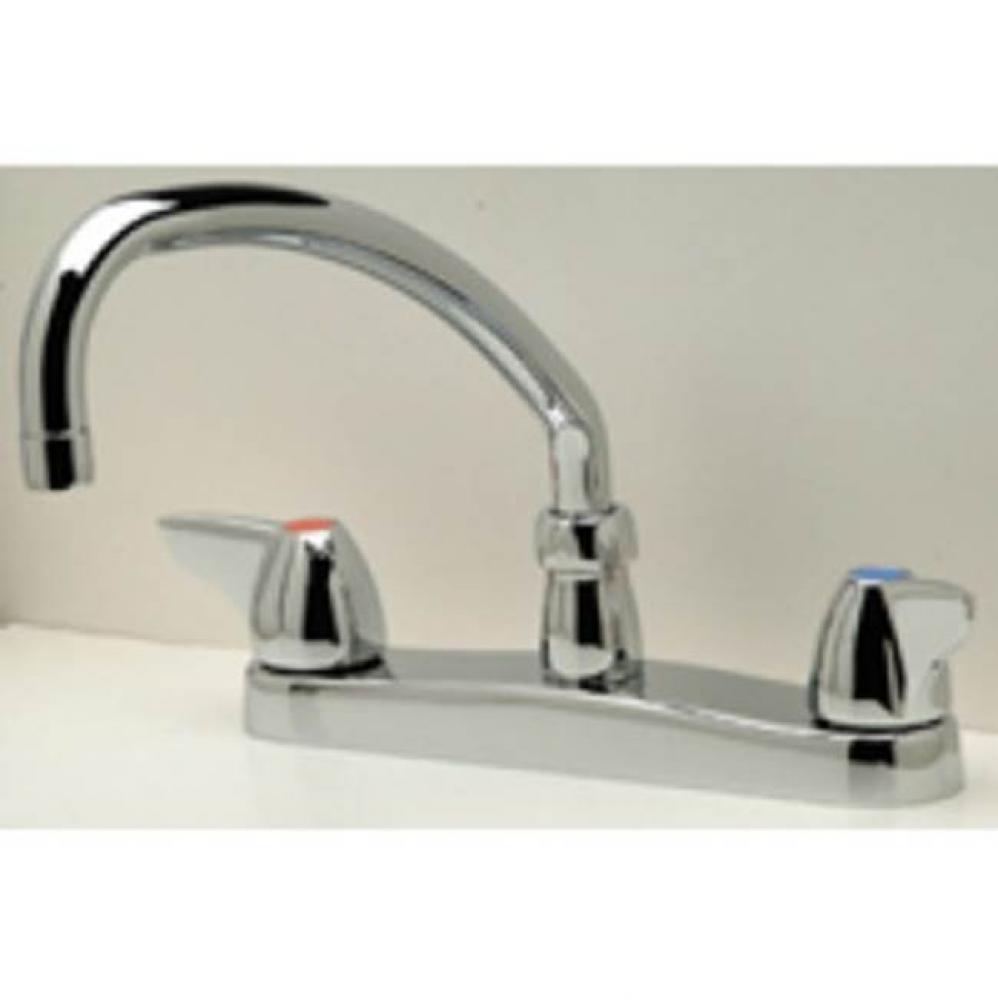-XL FAUCET, 8'' KITCHEN 5 3/8'' GOOSENECK SPOUT, DOME HANDLES ''18F&