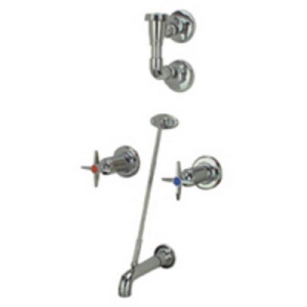 CONCEALED SHOWER VALVE W/ ''E'' SPOUT & SUPPLY STOPS