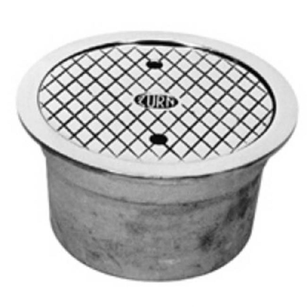 ZANB1456 Nickel Bronze Deck Cleanout w/6'' IP Body & Polished Scoriated Top