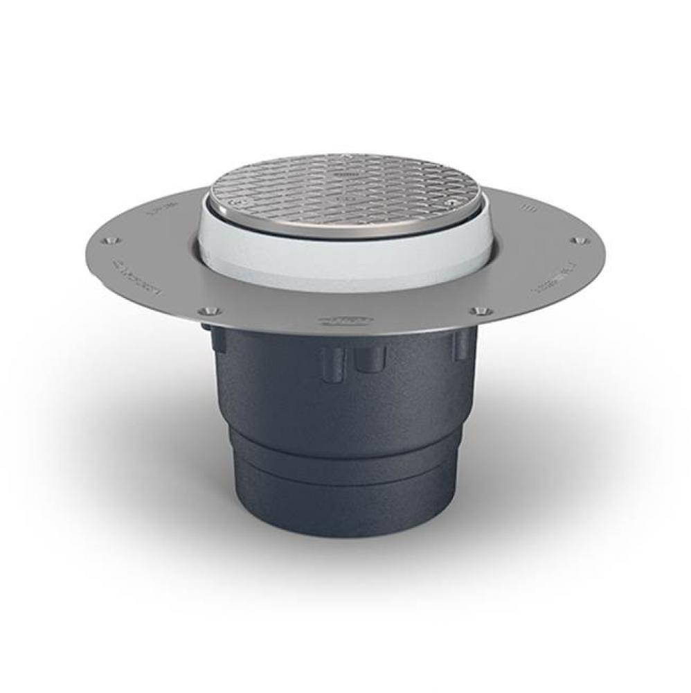 Z1400-DP CI CO w/ 5'' Rd Br Cover, 2'' NL Outlet, Deck Plate P.N. 3164760033