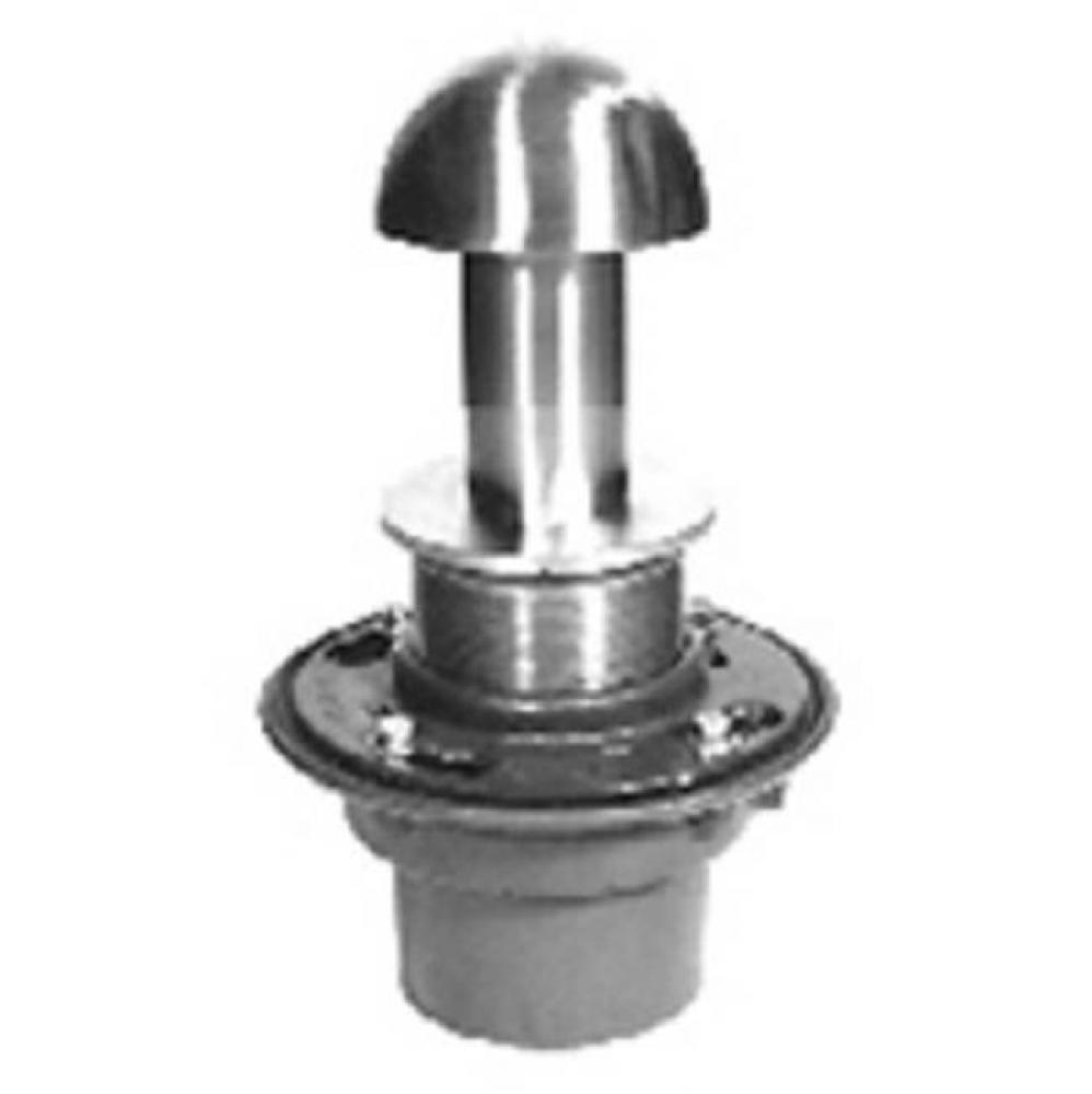 CI Floor Drain w/ Adj Polished Nickel Strainer w/ Standpipe and Polished Dome