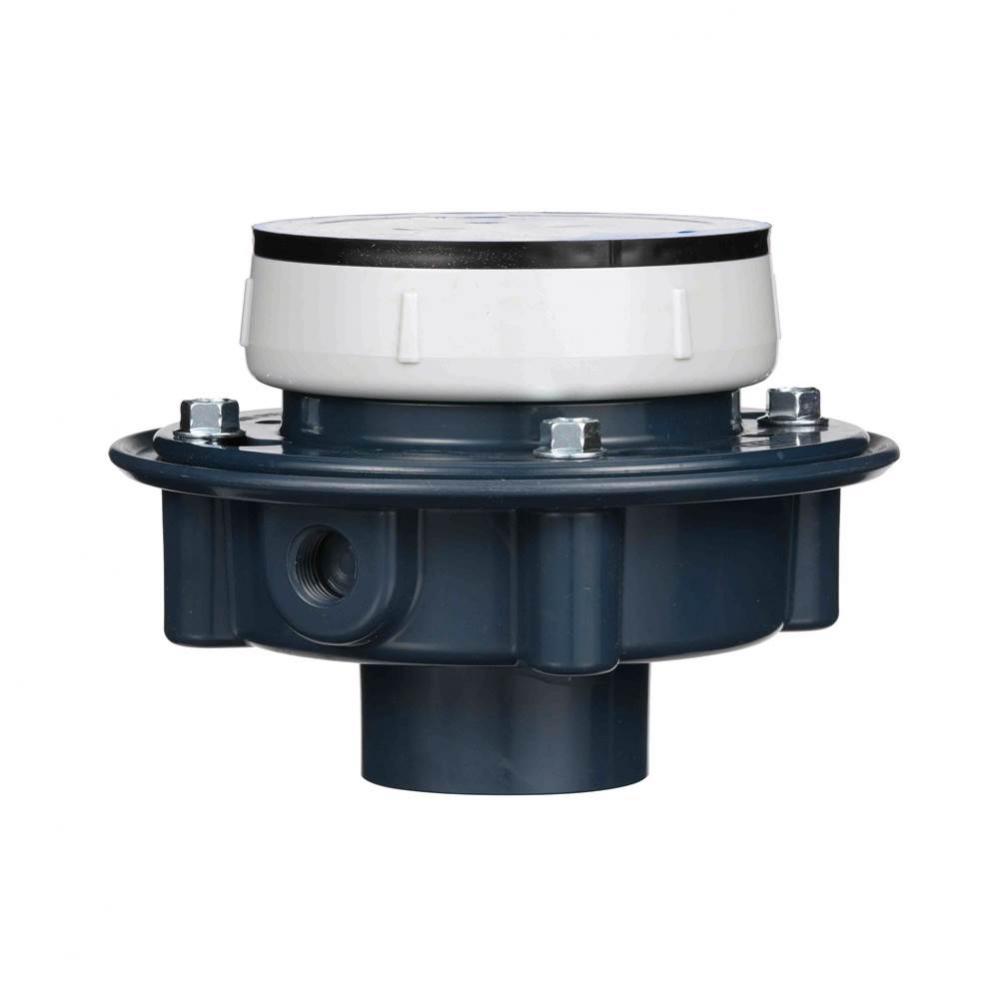 EZ1 5'' Rd Nickel Bronze Top w/2''X3'' PVC Solvent Weld Outlet PN 31