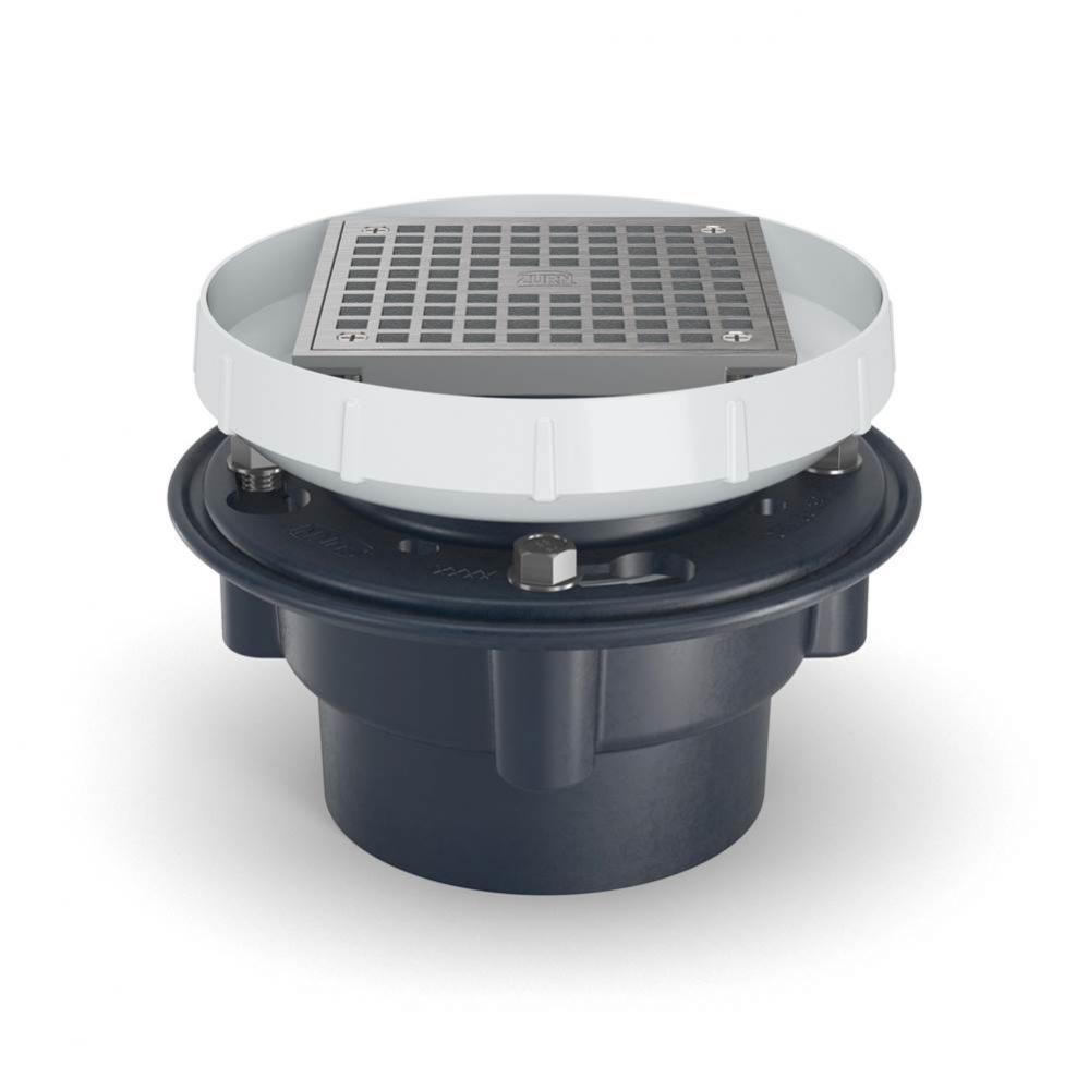 EZ1 5'' Sq Nickel Bronze Top w/4'' ABS Solvent Weld Outlet PN 3156520062