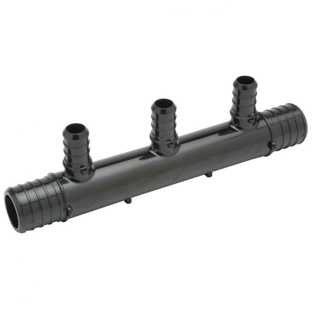 Polymer Multi-port Tee - (1) 1'' PEX Crimp Inlet and Outlet w/ (3) 1/2'' PEX C