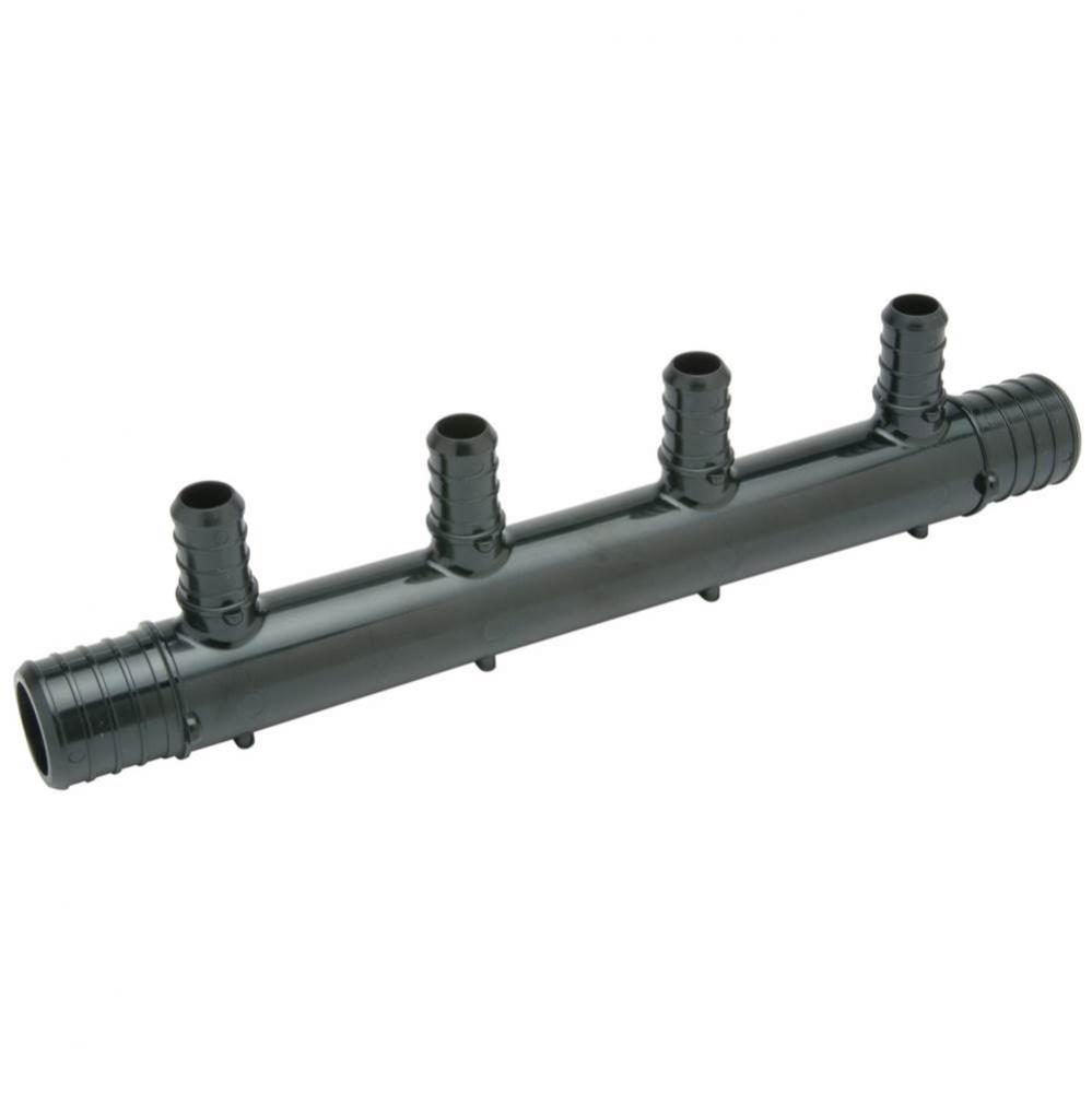 Polymer Multi-port Tee - (1) 1'' PEX Crimp Inlet and Outlet w/ (4) 1/2'' PEX C