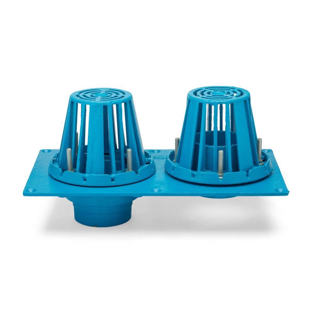 RD2130 4'' NH C.I. Iron Combo Roof Drain and Overflow