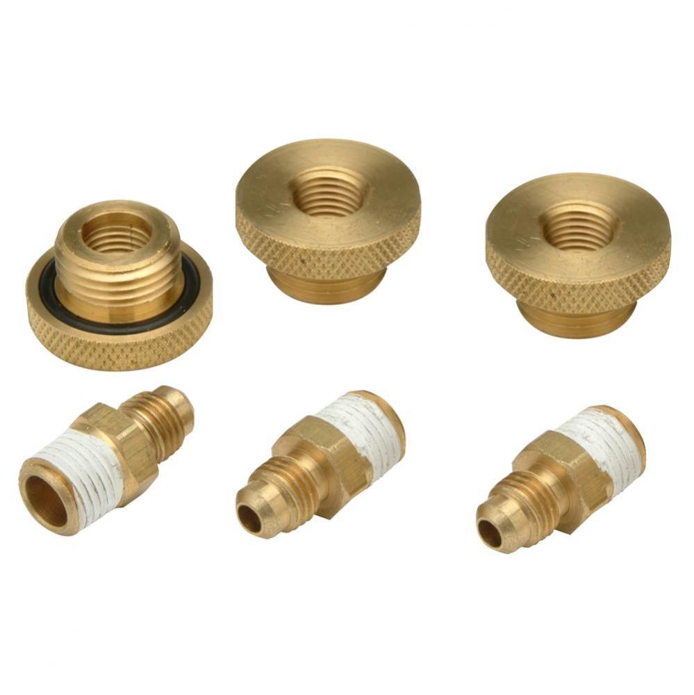 Quick Test Backflow Test Fittings, Brass, Backflow Range 2 1/2'' - 4'', Qty 3