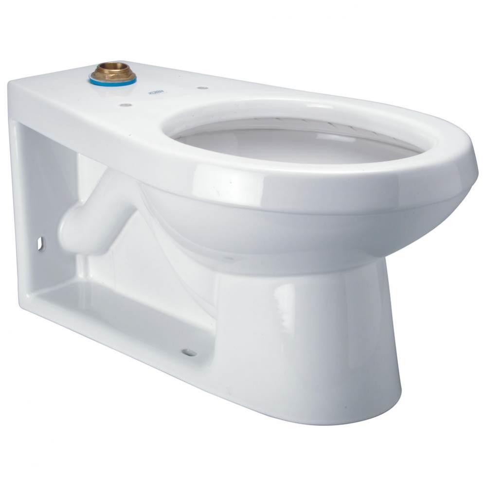 HET ELONGATED, FLOOR MOUNTED BCK OUTLET ECO VANTAGE TOP SPUD FLUSH VALVE TOILET