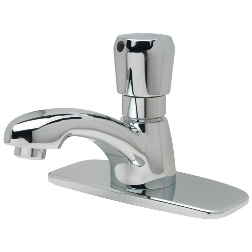 Lead FreeSingle Basin Metering Faucet with 4'' CP Cover Plate