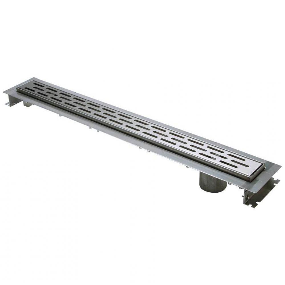 28-Inch Stainless Streel Trench Drain System with No-Hub Bottom End Outlet