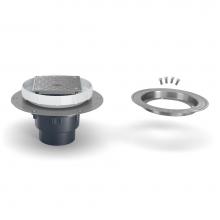 Zurn Industries EZC2-PV2-ST-SS-CC - EZC2 PVC Cleanout w/5'' Sq SS Head, SS Dck Plate, CC, 2''X3'' Outlet