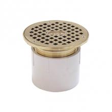 Zurn Industries FD1-PO4-SS - 5'' Round Stainless Steel Floor Drain w/ 4'' PO Outlet