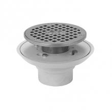 Zurn Industries FD2254-PV2-R5-PB - FD2254-PV2 SHOWER DRAIN W/5'' ROUND PB STRAINER