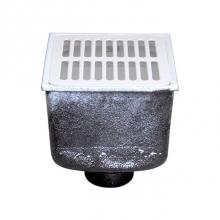 Zurn Industries Z1910-2NH-1-K - 8''Sq X 6'' CI A.R.E. Floor Sink L/ Grate-Anchor Flange