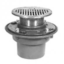 Zurn Industries Z415-3NL-P-TC-L/TOP - Cast Iron Floor Drain w/ Trap Primer-Less Adjustable Top Assy-Test Cap Gasket