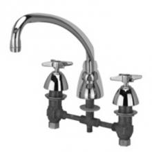 Zurn Industries Z831J2-XL - Widespread w/ 9-1/2'' Tubular Spout & 3''Dia Four Arm Handles